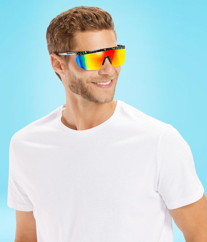 Tipsy Elves Black Neon Hundo P. Sport Style Reflective Sunglasses - Image 3